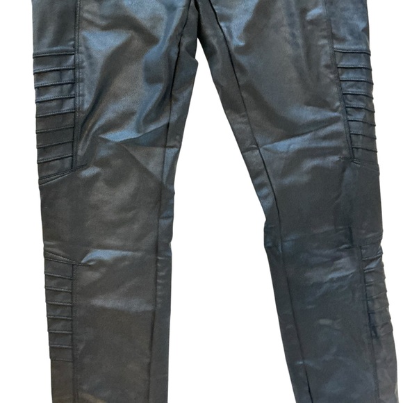 Athleta Delancey Gleam Moto Tight Women’s S Black Faux Leather Legging Ankle Zip - Picture 7 of 16